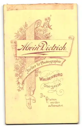 Fotografie Alwin Dietrich, Waldenburg, Portrait junge Dame mit Halskette im eleganten Kleid