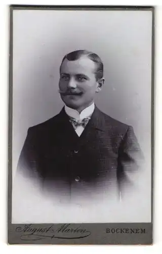 Fotografie August Marten, Bockenem, Portrait eines Mannes mit Schnurrbart