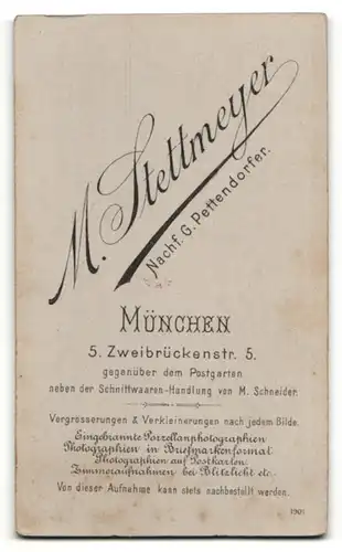 Fotografie M. Stettmeyer, München, seitliches Portrait eines jungen Mannes