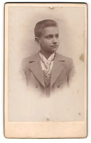 Fotografie unbekannter Fotograf und Ort, Portrait eines Knaben mit Krawatte