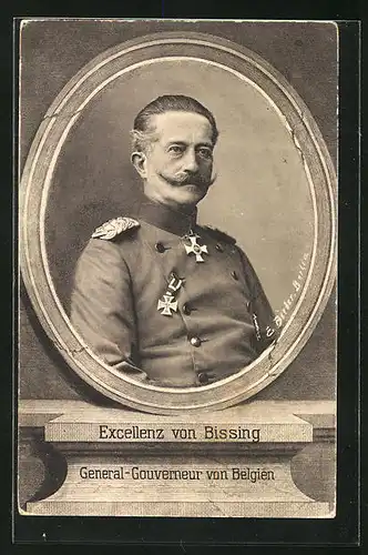 AK General von Bissing, General-Gouverneur von Belgien, in Uniform mit Eisernem Kreuz