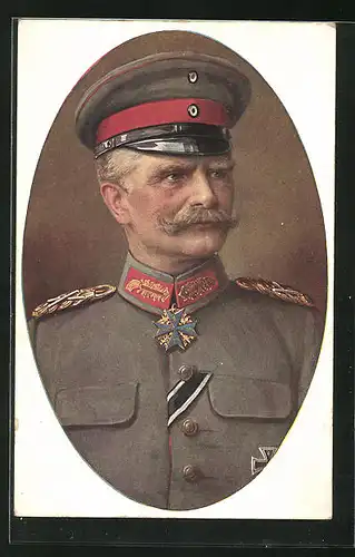 AK Generalfeldmarschal von Mackensen in feldgrauer Uniform mit Eisernem Kreuz