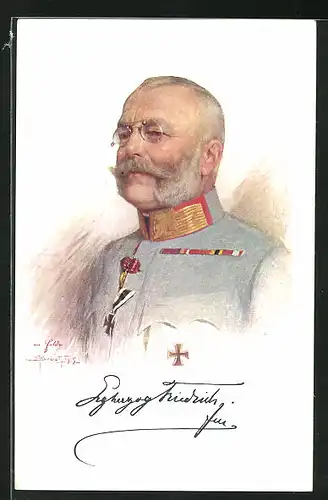 AK General Erzherzog Friedrich von Österreich-Teschen in Uniform mit Eisernem Kreuz