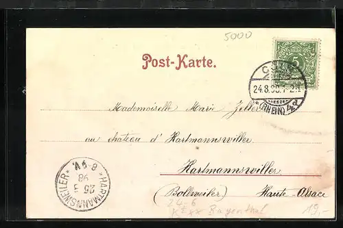 AK Köln-Bayenthal, Sturm und Hagelschlag 7. August 1898