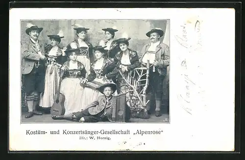 AK Trachtenkapelle Kostüm- und Konzertsänger-Gesellschaft Alpenrose mit Zither