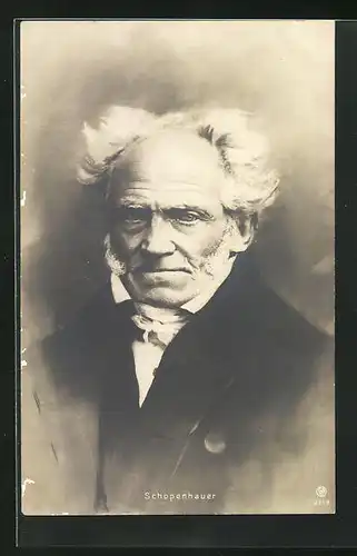 AK Philosoph Arthur Schopenhauer, Portrait mit schlohweissem Haar