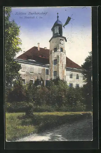 AK Burkersdorf i. Sa., Blick auf Schloss Burkersdorf