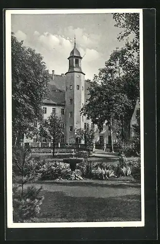 AK Burkersdorf i. Sa., NSV.-Mütter-Erholungsheim Schloss Burkersdorf aus dem Garten gesehen