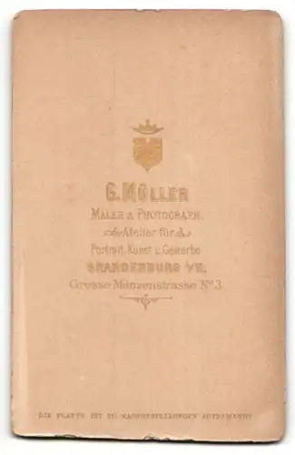 Fotografie G. Müller, Brandenburg a/H, Portrait Herr mit Bart