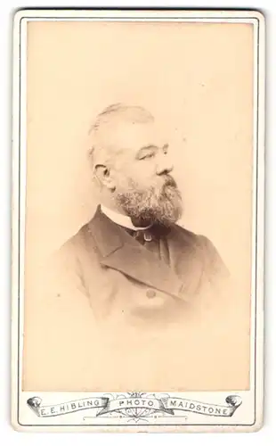 Fotografie E. E. Hibling, Maidstone, Portrait bürgerlicher Herr mit Bart im Anzug