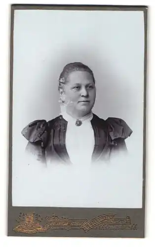 Fotografie Wilhelm Stein, Berlin-N, Portrait Dame mit zusammengebundenem Haar
