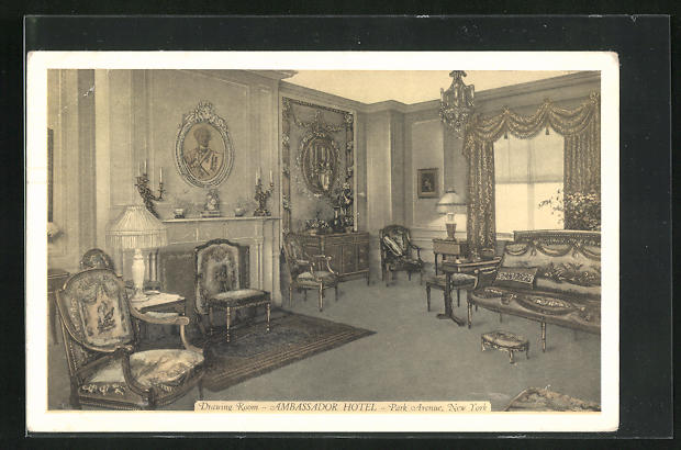 Ak New York Ny Ambassador Hotel Drawing Room Nr 8869251