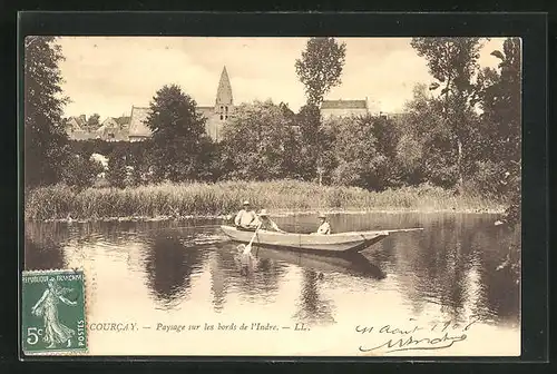 AK Courcay, Paysage sur les bords de l'Indre