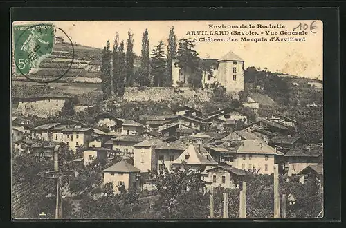 AK Arvillard, Vue Generale, Le Chateau des Marquis d`Arvillard