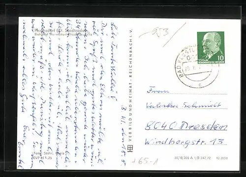 AK Hermsdorf, Bahnhof Hermsdorf-Klosterlausnitz, parkendes Auto