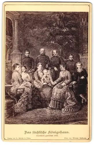 Fotografie Wilhelm Hoffman, Portrait König Georg von Sachsen und Familie