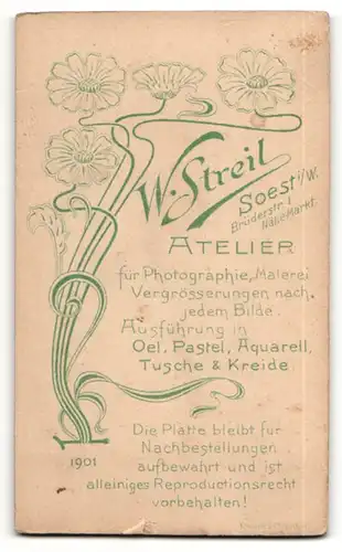 Fotografie W. Streil, Soest, Portrait Herr mit Bart in Anzug