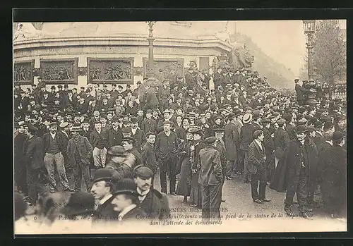 AK Paris, Arbeiter-Unruhen 1. Mai 1906, Versammlung auf der Place de la République