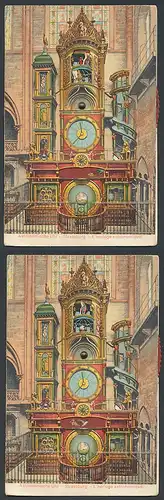 Mechanische-AK Strasbourg, L`horloge astronomique, Astronomische Münsteruhr, Stellrad z. ändern d. Motivs