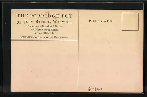 AK Warwick, The Porridge Pot, 33 Jury Street