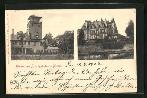 AK Koenigshofen, Schnockeloch, herrschaftliche Villa