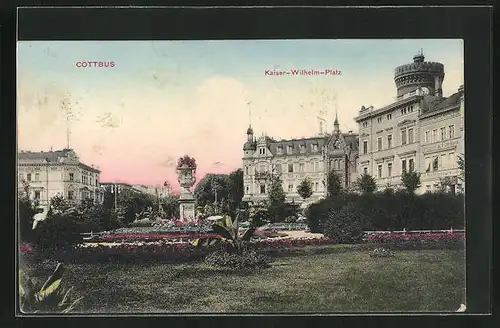 AK Cottbus, Partie am Kaiser-Wilhelm-Platz