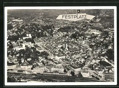 AK Winterthur, Turnfest 1936, Festplatz aus der Vogelschau