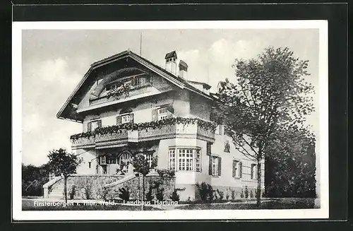 AK Finsterbergen i. Thür. Wald, Hotel Landhaus Hartung, Eckfassade