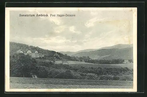 AK Hagen-Delstern, Landschaftsidyll am Sanatorium Ambrock