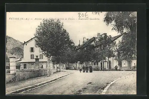 AK Veynes, Avenue de la Gare et Entrée de Veynes, Boulevard Gambetta