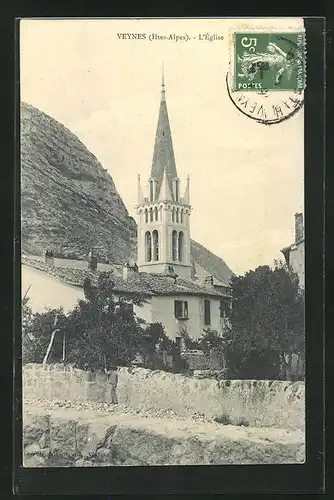 AK Veynes, L`Eglise, Blick zur Kirche