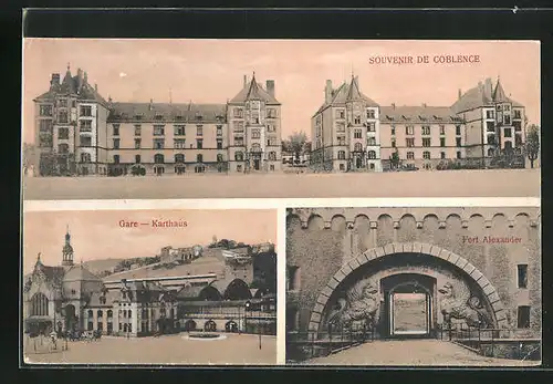 AK Koblenz, Bahnhof und Fort Alexander