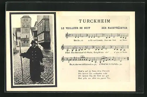 AK Turckheim, Lied Der Nachtwächter, Nachtwächter zieht durch die Strasse