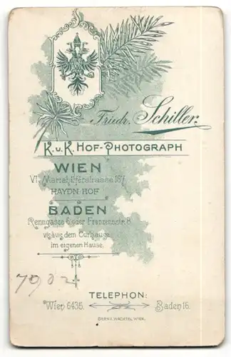 Fotografie Friedr. Schiller, Wien & Baden, Portrait Mädchen mit zusammengebundenem Haar
