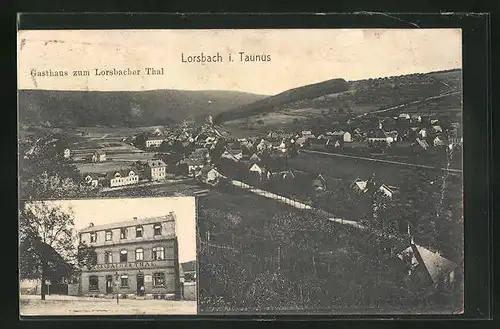 AK Lorsbach i. Taunus, Gasthaus zum Lorsbacher Thal, Ortsansicht