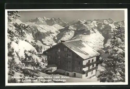 AK Kitzbühel, Hotel Ehrenbachhöhe m. Loferer und Leoganger Steinberge