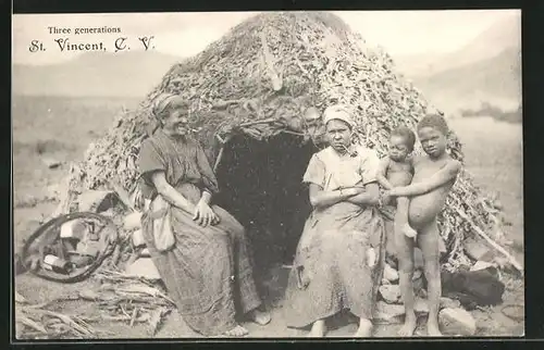 AK St. Vincent / S. Vicente, Three generations, Frau mit ihrer Mutter und ihren Kindern