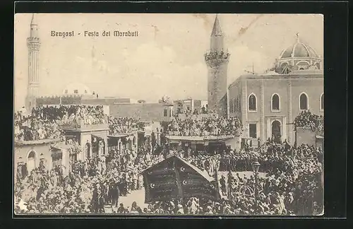 AK Bengasi, Festa dei Marabuti, Blick auf Moscheen