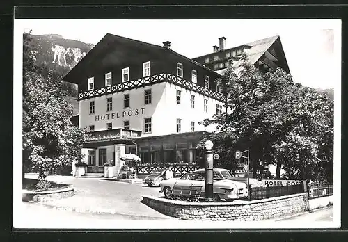 AK St. Anton am Arlberg, Hotel Post, Eingangsfassade