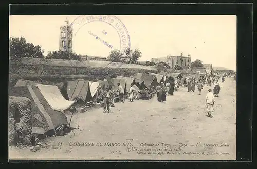 AK Taza, Colonne de Taza, Les premiers Souks etablis sous les murs de la ville