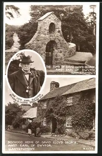 AK Llanystumdwy, Kinderhaus und Grab von David Lloyd George, First Earl of Dwyfor