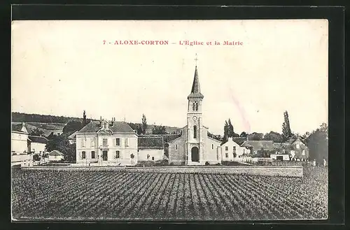 AK Aloxe-Corton, l'Eglise et la Mairie