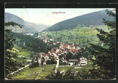 AK Langenbruck, Blick auf den Ort und ins Tal