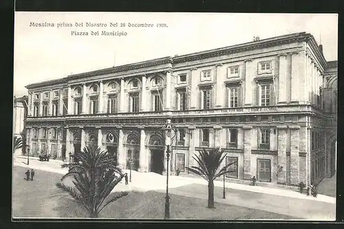 AK Messina, Prima del disastro 1908, Piazza del Municipio