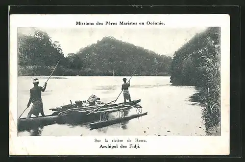 AK Archipel des Fidji, Sur la rivieré de Rewa