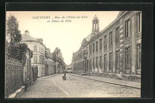 AK Louviers, Rue de l`Hotel-de-Ville, et Hotel de Ville