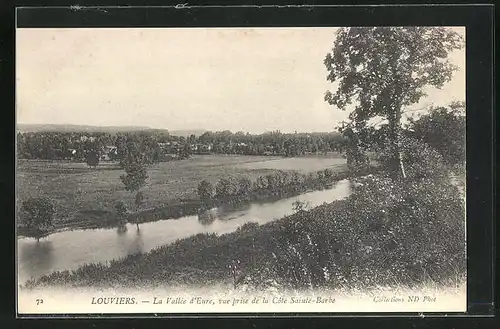 AK Louviers, La Vallee d'Eure, vue prise de la Cote Sainte-Barbe