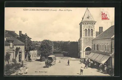 AK Saint-Aubin-Chateauneuf, Place de l`Eglise