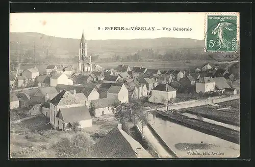 AK St-Pere-s.-Vezelay, Vue Generale, L`Eglise