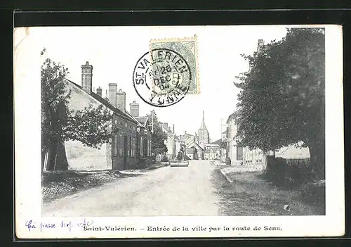 AK Saint-Valerien, Entree de la Ville par la route de Sens